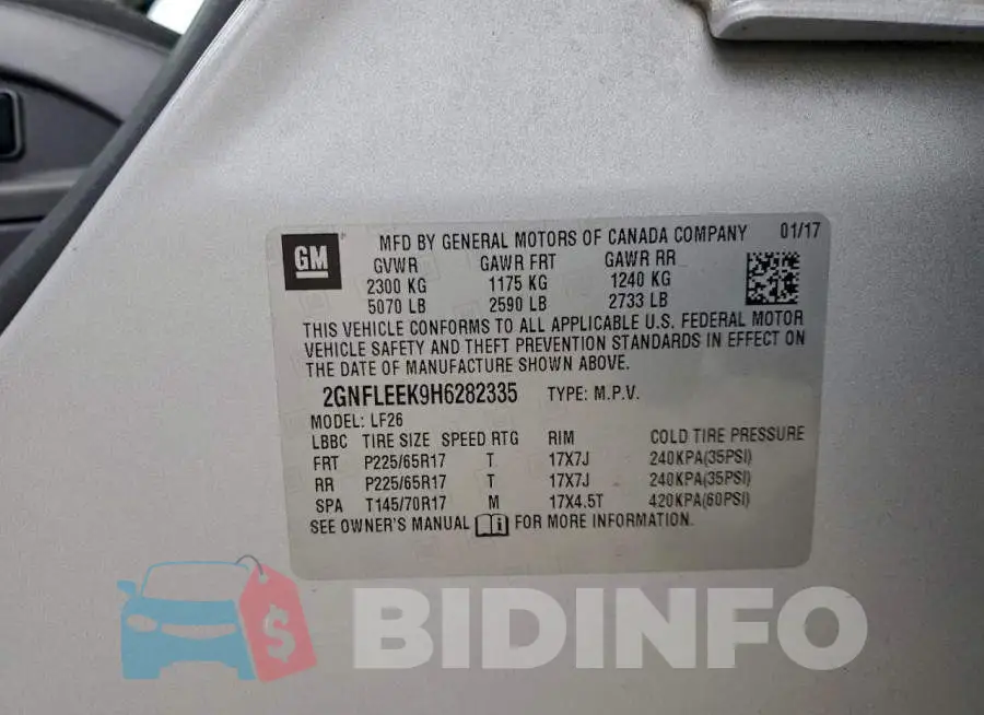 2GNFLEEK9H6282335 Photo# 13