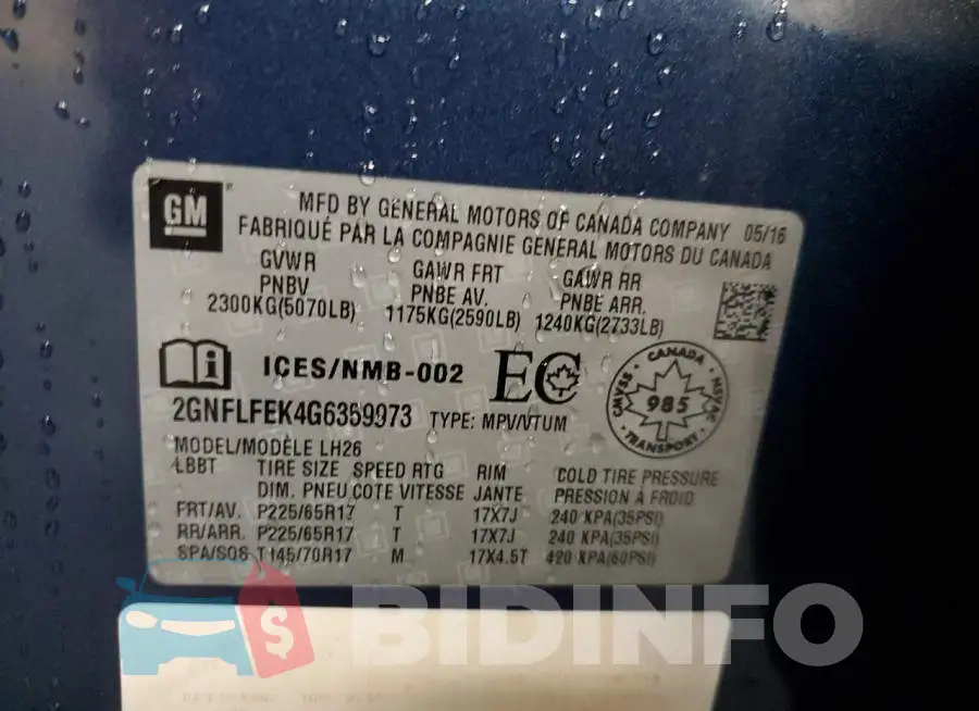 2GNFLFEK4G6359973 Photo# 13