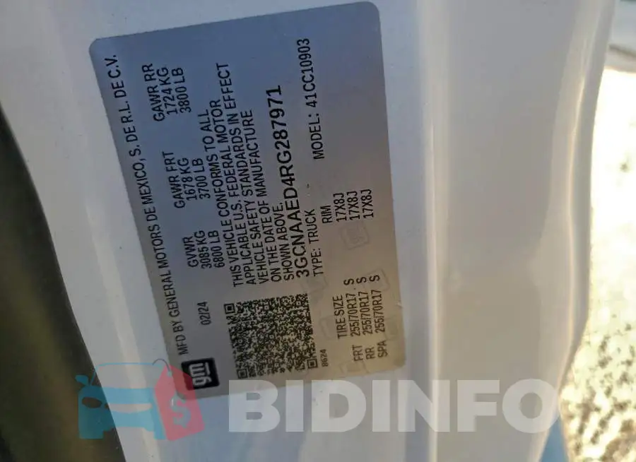 3GCNAAED4RG287971 Photo# 13