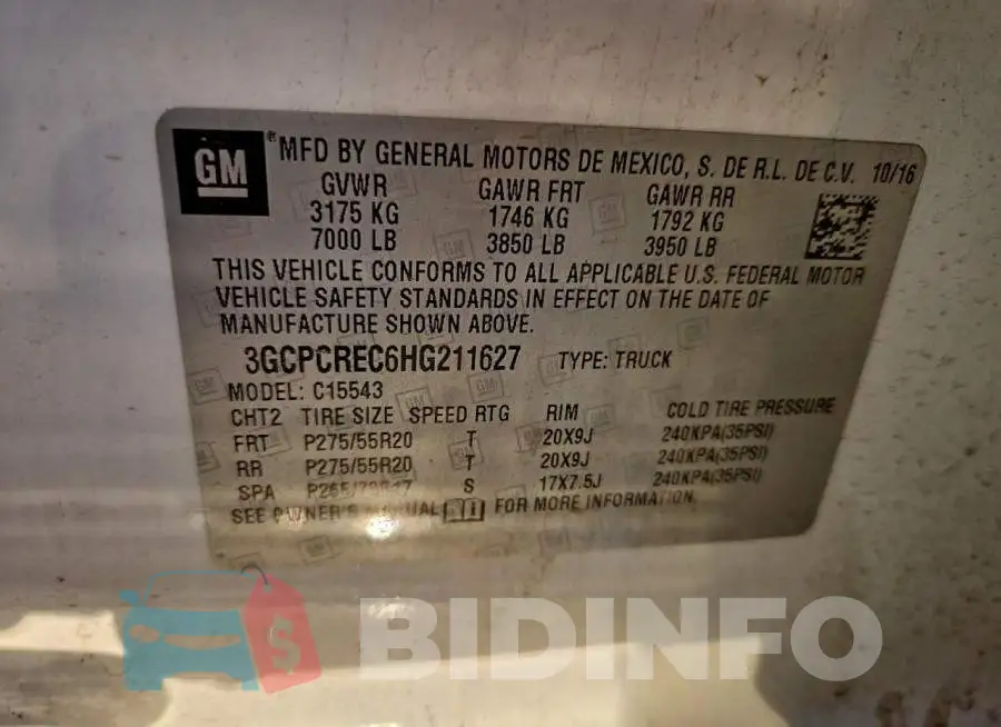 3GCPCREC6HG211627 Photo# 12