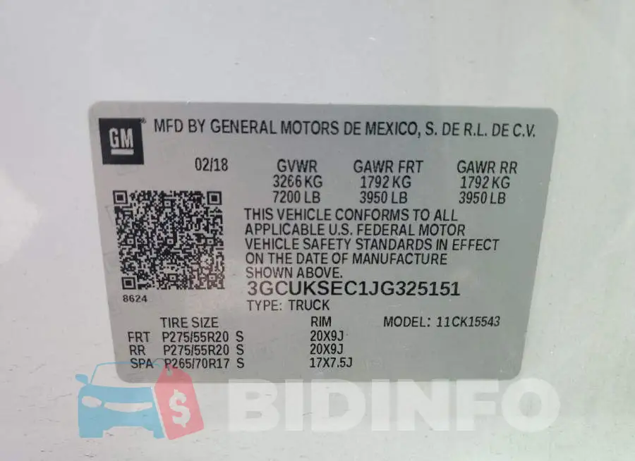 3GCUKSEC1JG325151 Photo# 13