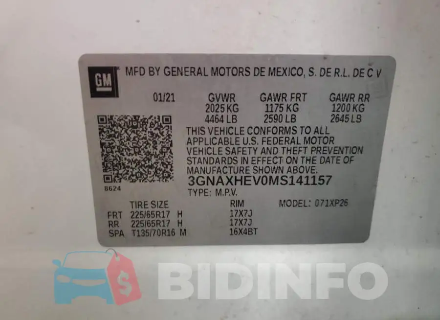 3GNAXHEV0MS141157 Photo# 13
