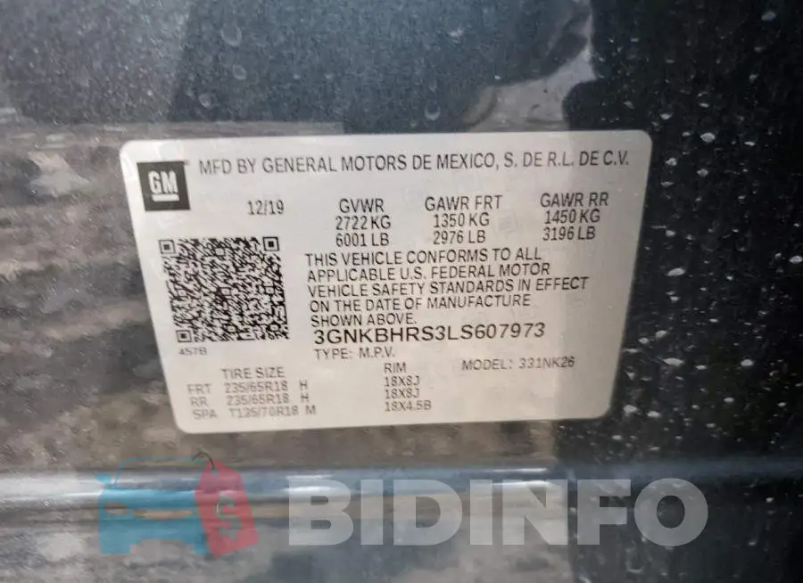 3GNKBHRS3LS607973 Photo# 13