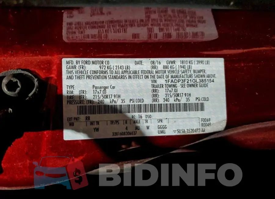 1FADP3F21GL385154 Photo# 12
