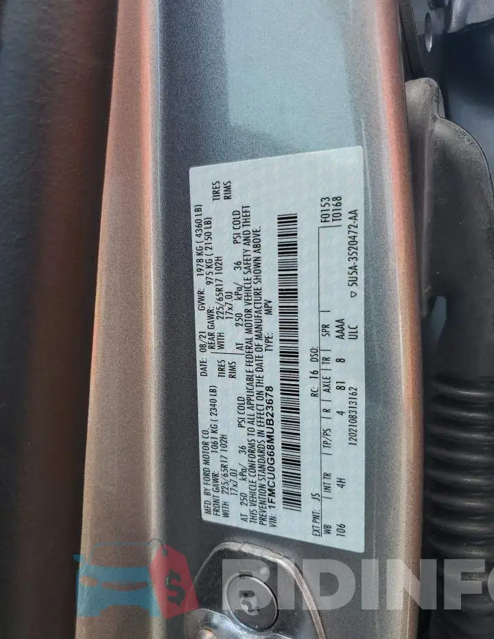 1FMCU0G68MUB23678 Photo# 13