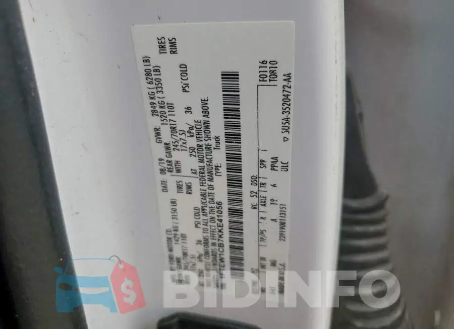 1FTEW1CB7KKE41056 Photo# 12