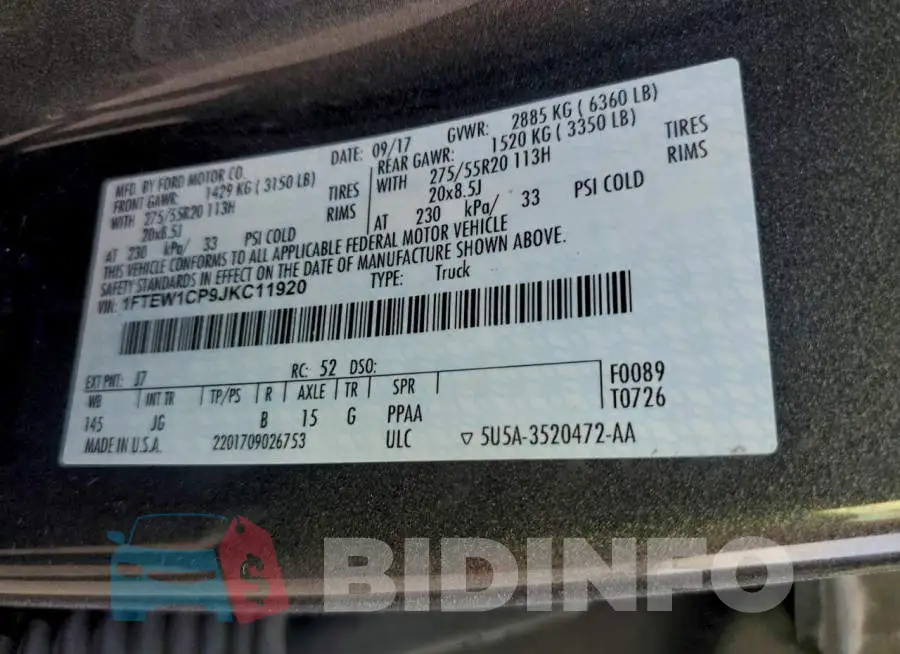 1FTEW1CP9JKC11920 Photo# 13