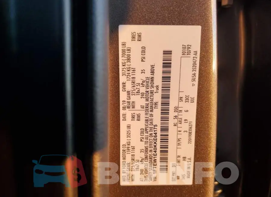 1FTEW1E40KKE64175 Photo# 12
