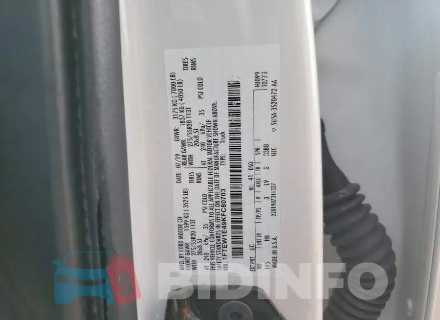 1FTEW1E49KFC80703 Photo# 12
