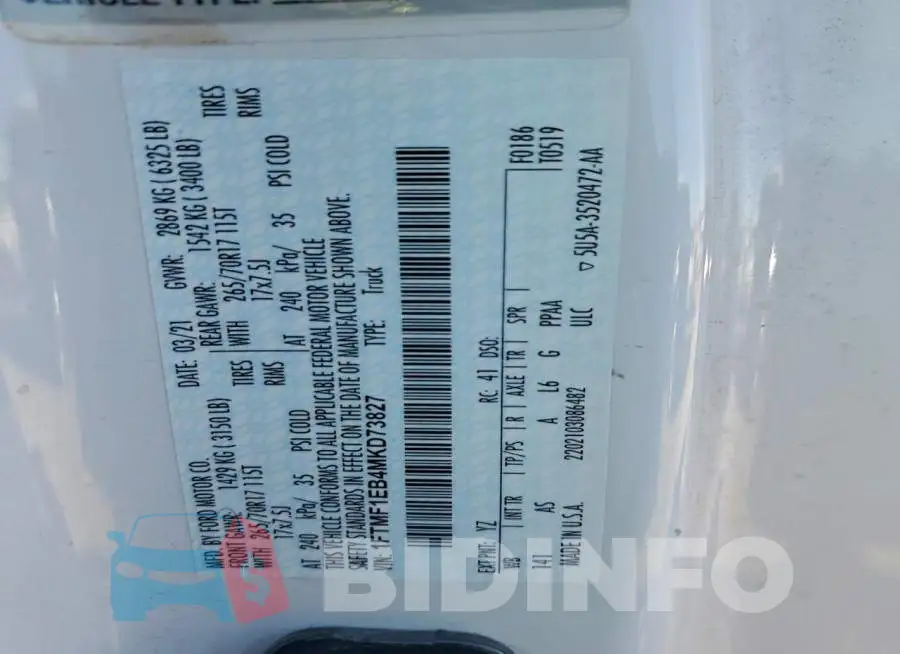 1FTMF1EB4MKD73827 Photo# 13