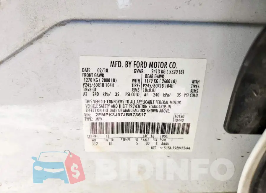 2FMPK3J97JBB73517 Photo# 13