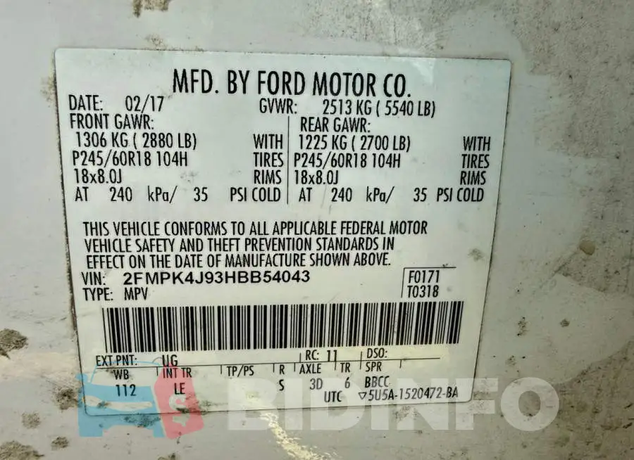 2FMPK4J93HBB54043 Photo# 10