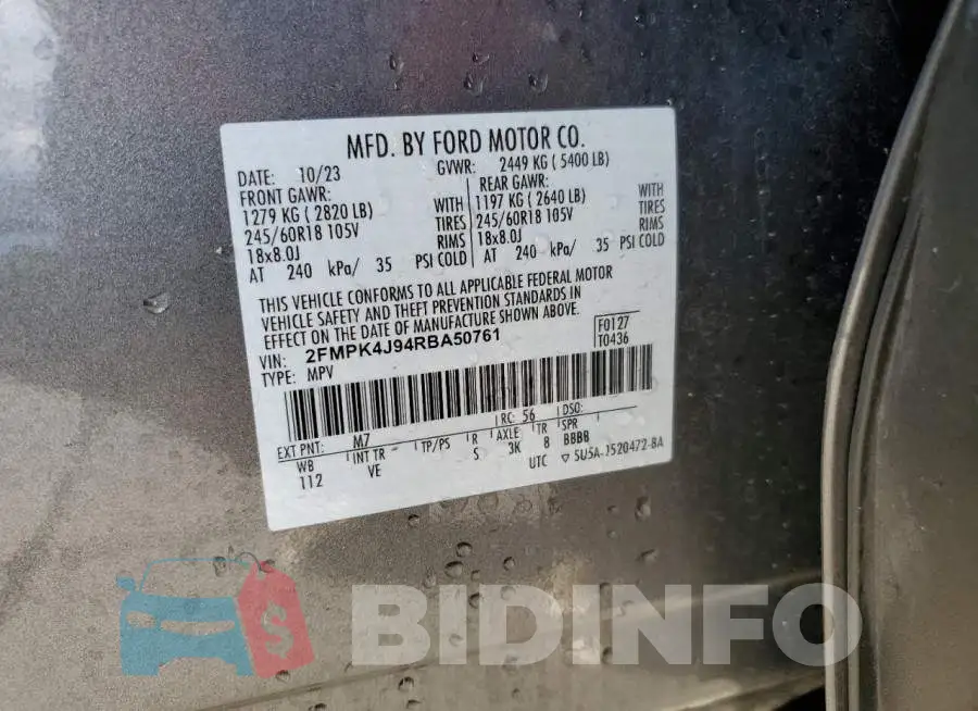 2FMPK4J94RBA50761 Photo# 14