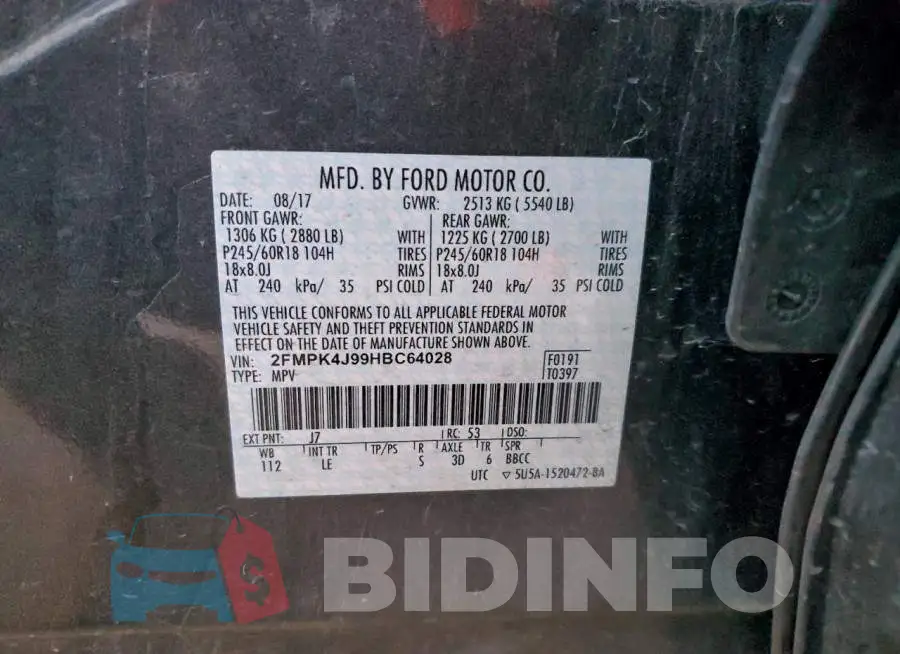 2FMPK4J99HBC64028 Photo# 12