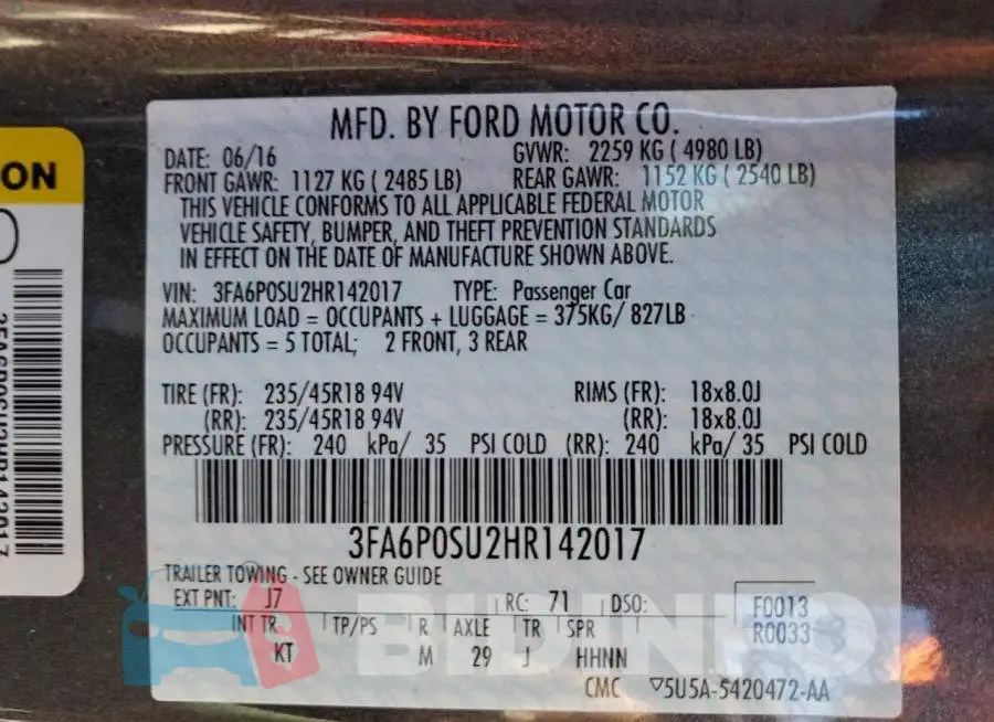 3FA6P0SU2HR142017 Photo# 12