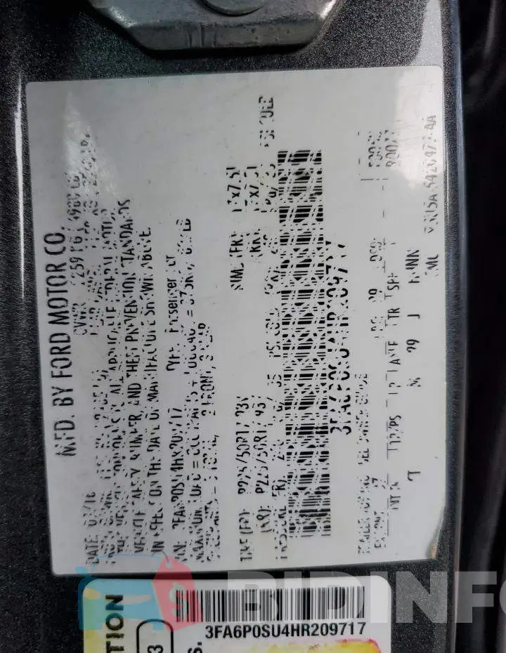 3FA6P0SU4HR209717 Photo# 12