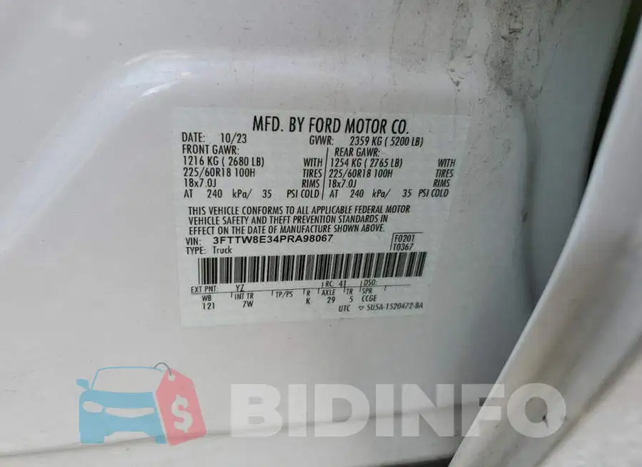 3FTTW8E34PRA98067 Photo# 12