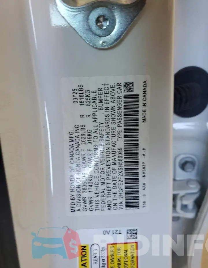 2HGFE2F2XSH586089 Photo# 12