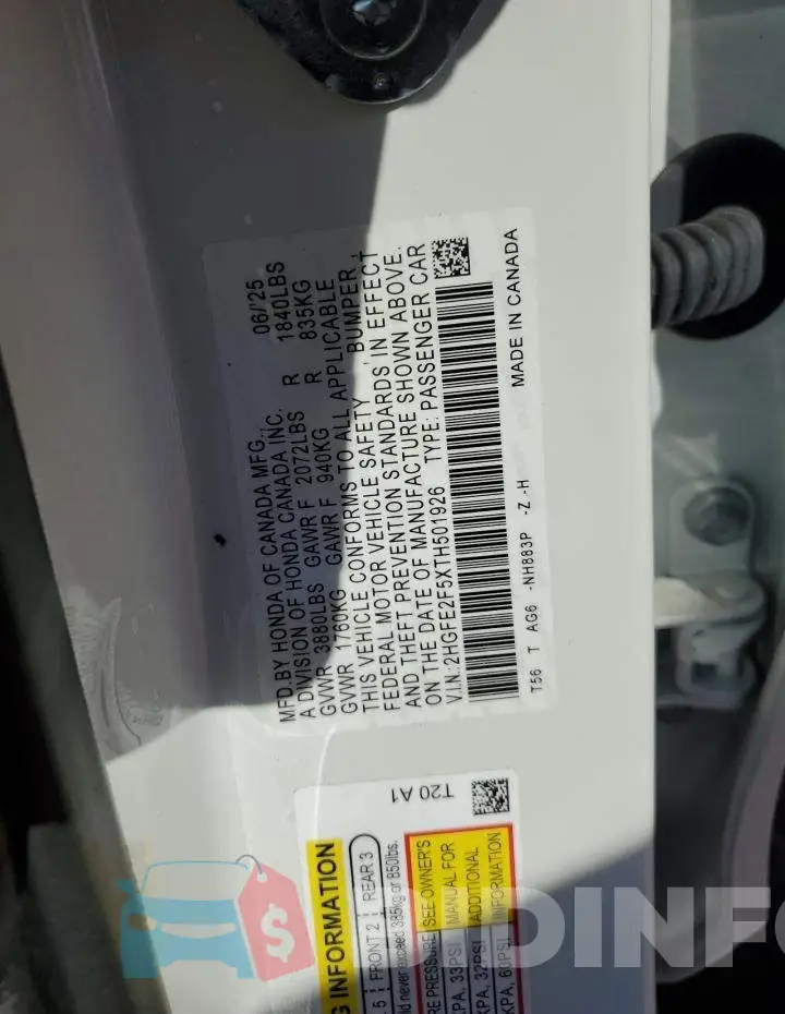 2HGFE2F5XTH501926 Photo# 12