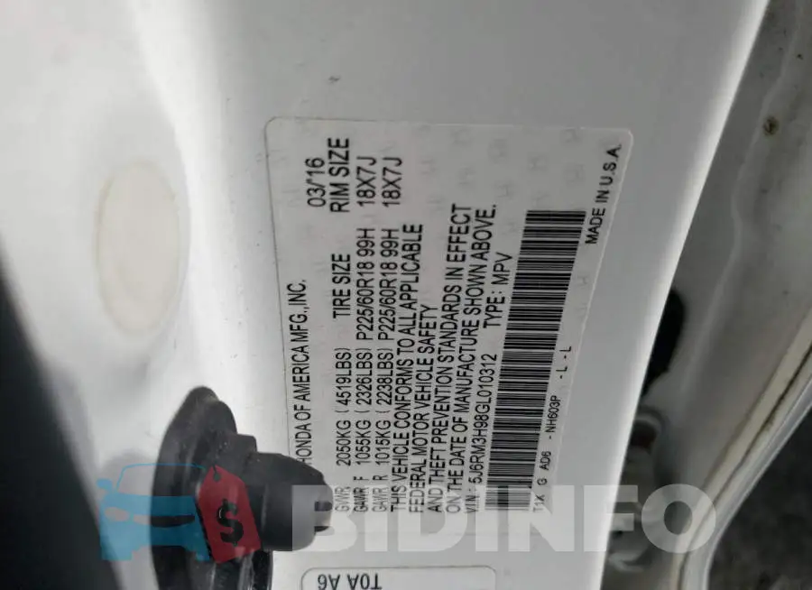 5J6RM3H98GL010312 Photo# 12