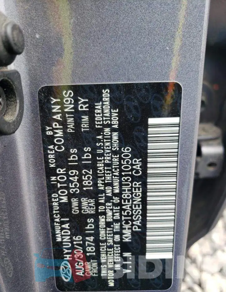 KMHCT5AE8HU310506 Photo# 12