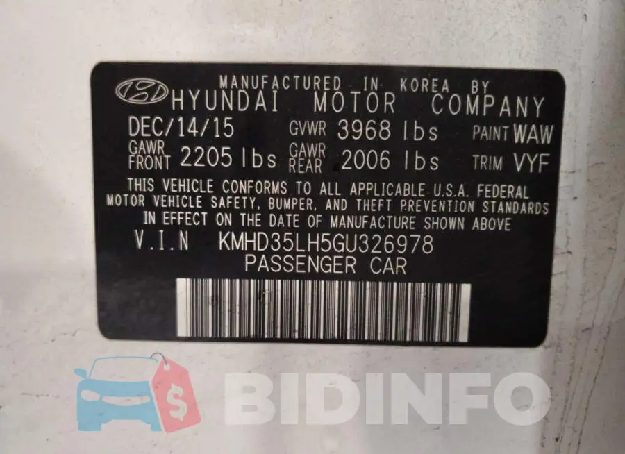 KMHD35LH5GU326978 Photo# 12