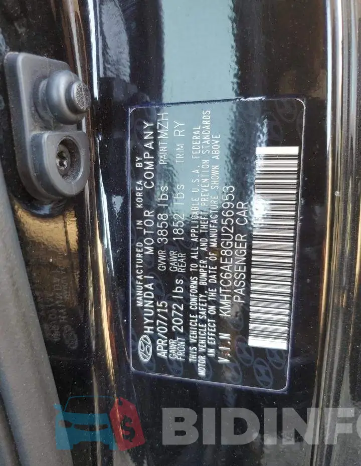 KMHTC6AE8GU256953 Photo# 12