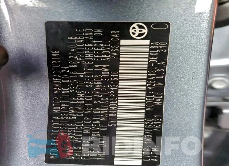 5YFB4MDE5RP131616 Photo# 12