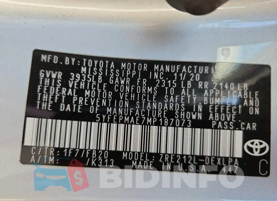 5YFEPMAE7MP187073 Photo# 12