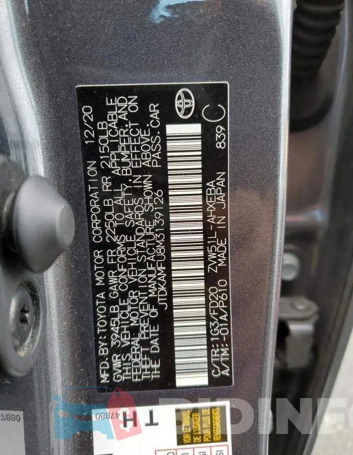 JTDKAMFU8M3139126 Photo# 12