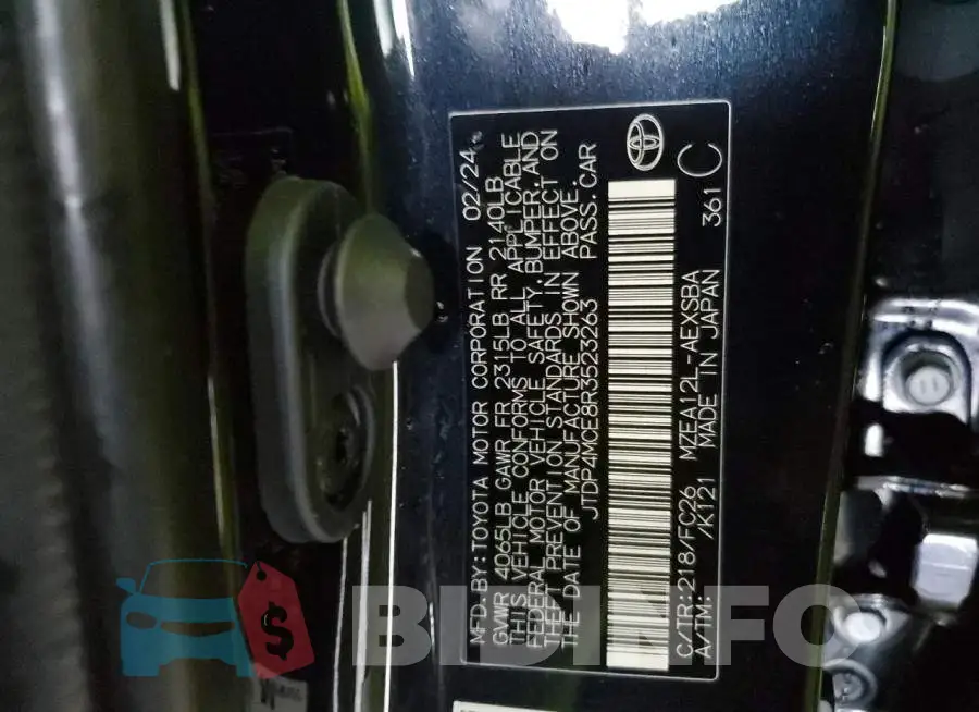 JTDP4MCE8R3523263 Photo# 12