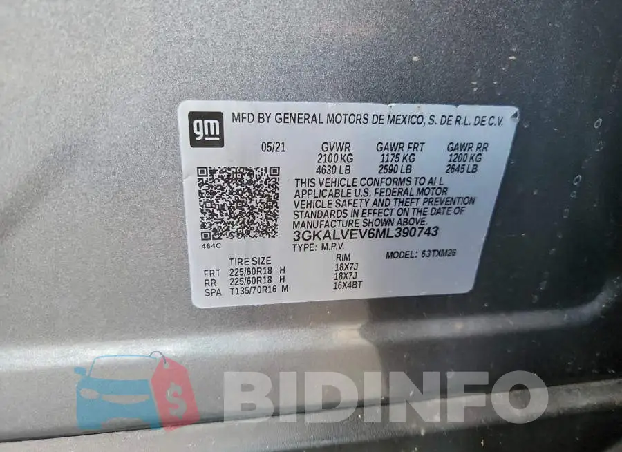 3GKALVEV6ML390743 Photo# 12