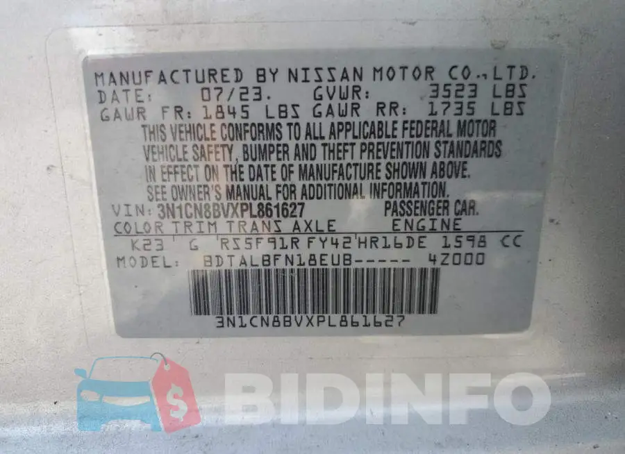 3N1CN8BVXPL861627 Photo# 12