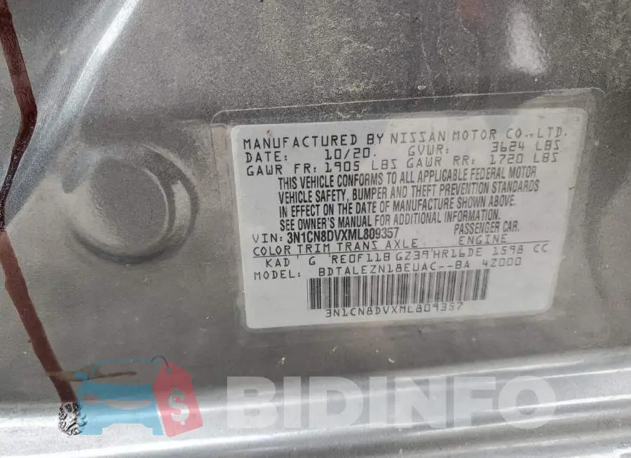 3N1CN8DVXML809357 Photo# 12