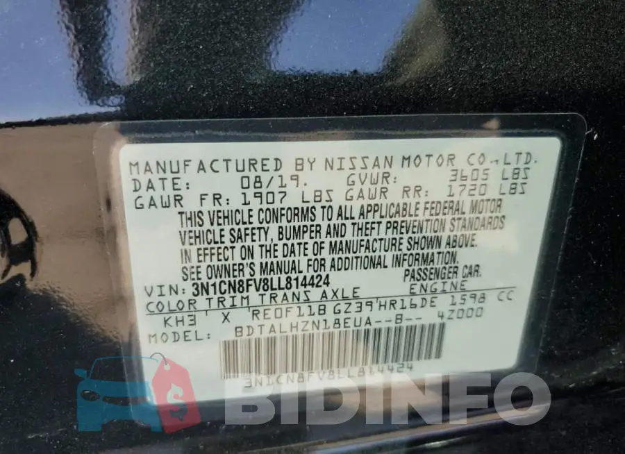 3N1CN8FV8LL814424 Photo# 13