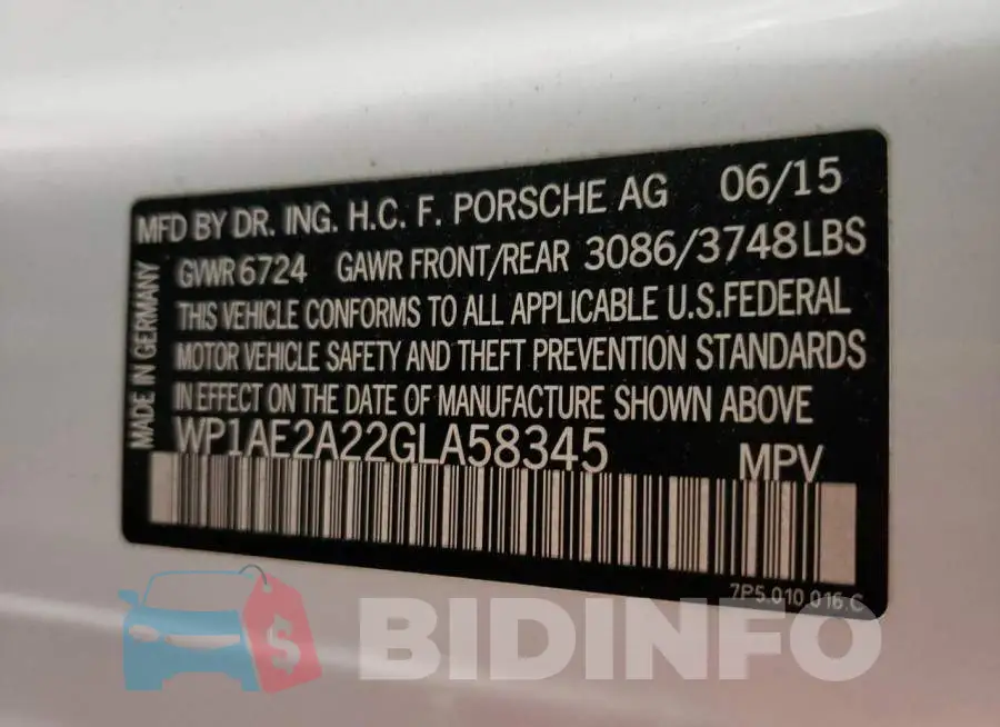 WP1AE2A22GLA58345 Photo# 13