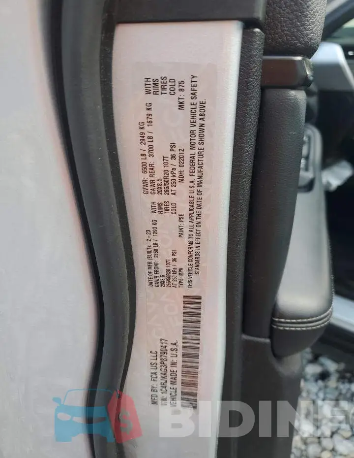 1C4RJKAG3P8790417 Photo# 13