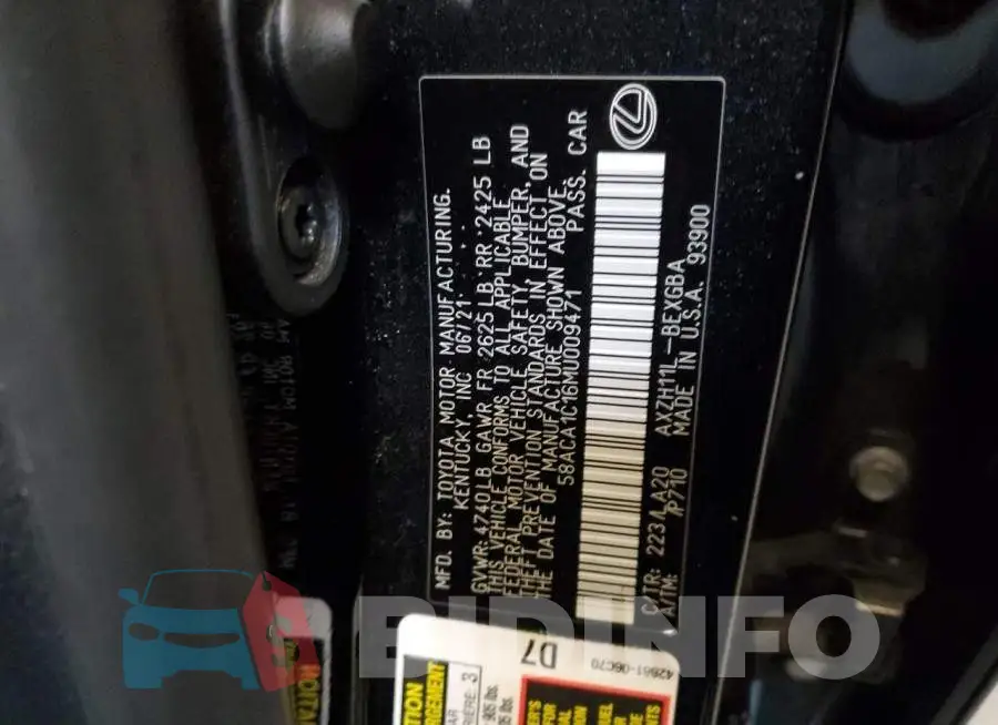 58ACA1C16MU009471 Photo# 12