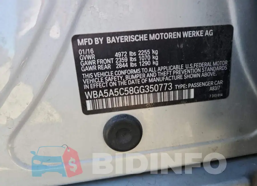 WBA5A5C58GG350773 Photo# 12