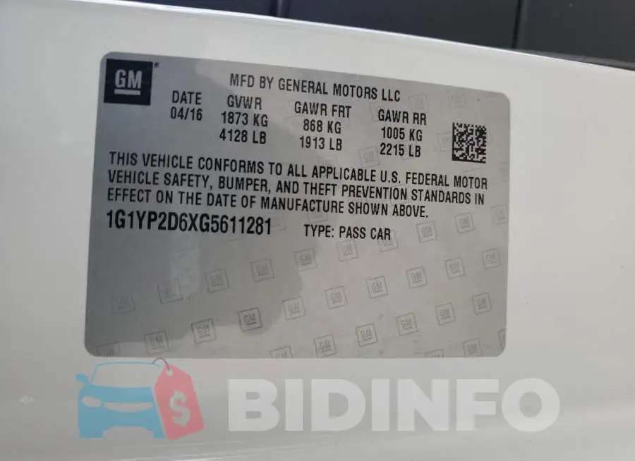 1G1YP2D6XG5611281 Photo# 12