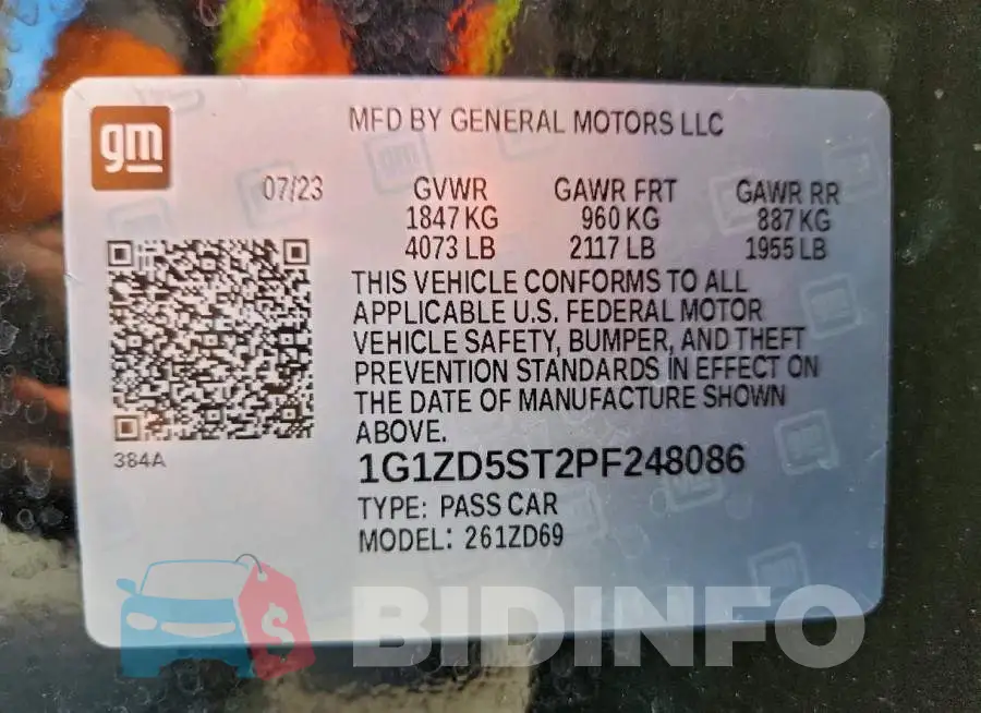 1G1ZD5ST2PF248086 Photo# 13