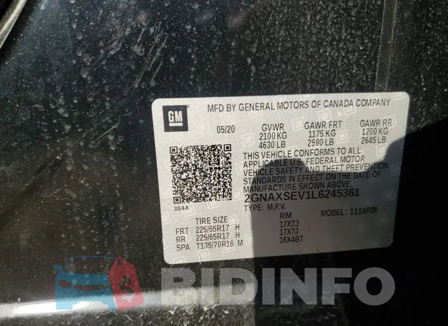 2GNAXSEV1L6245361 Photo# 12