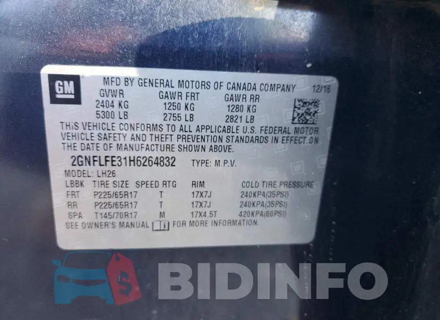 2GNFLFE31H6264832 Photo# 13