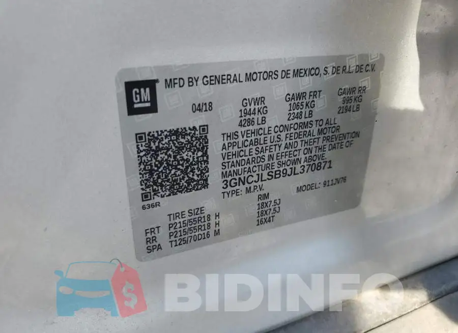 3GNCJLSB9JL370871 Photo# 13