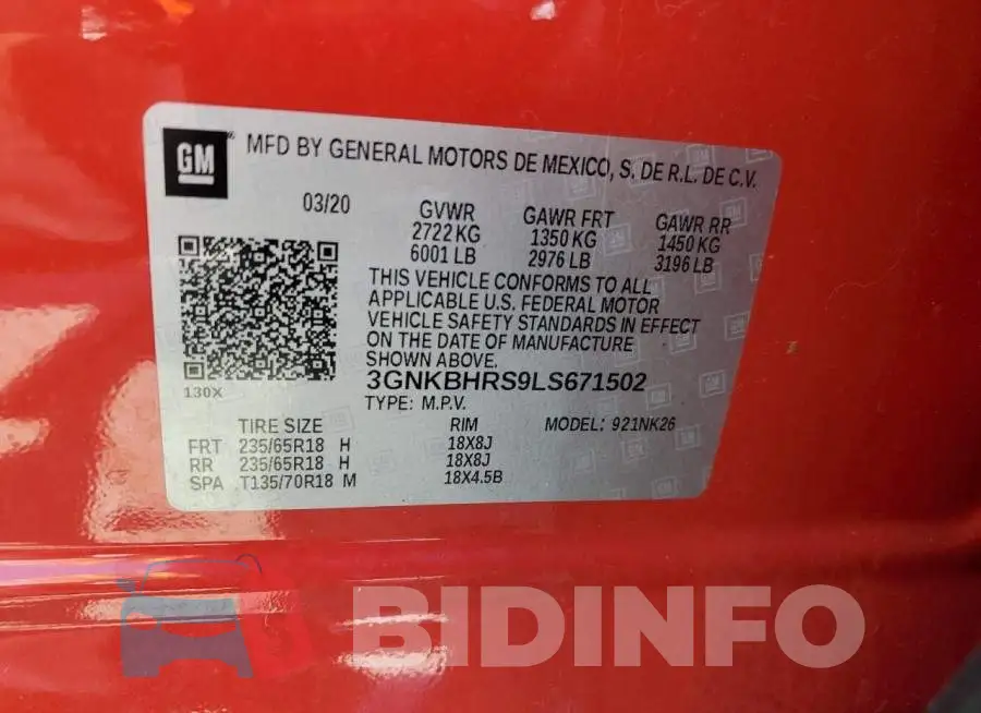 3GNKBHRS9LS671502 Photo# 13