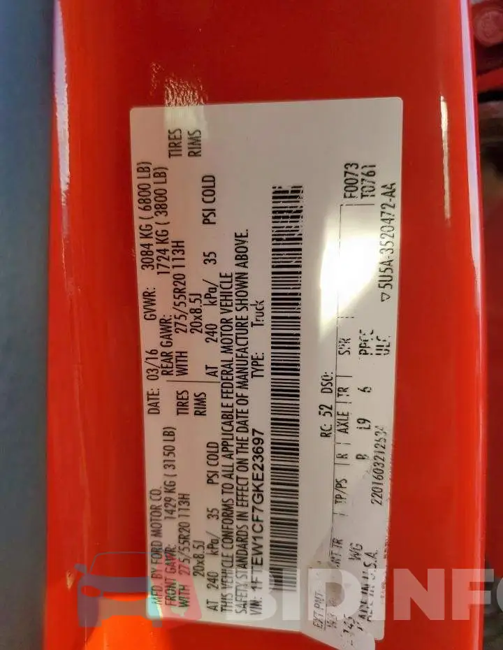 1FTEW1CF7GKE23697 Photo# 13