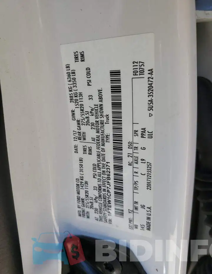 1FTEW1CP7JFB62371 Photo# 12