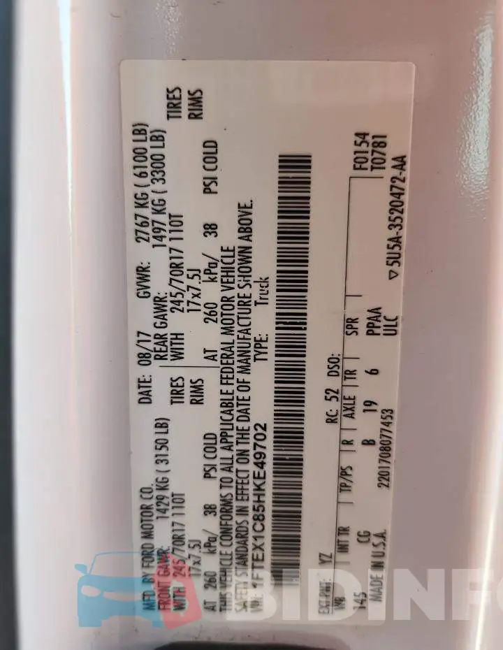 1FTEX1C85HKE49702 Photo# 12