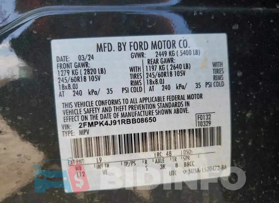 2FMPK4J91RBB08650 Photo# 13