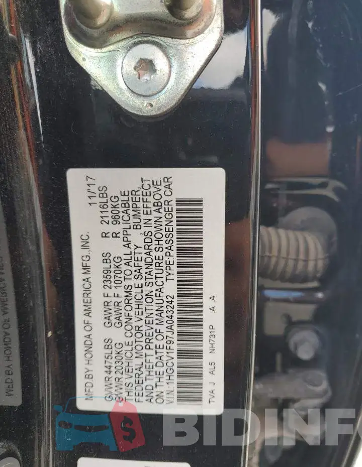 1HGCV1F97JA043242 Photo# 13